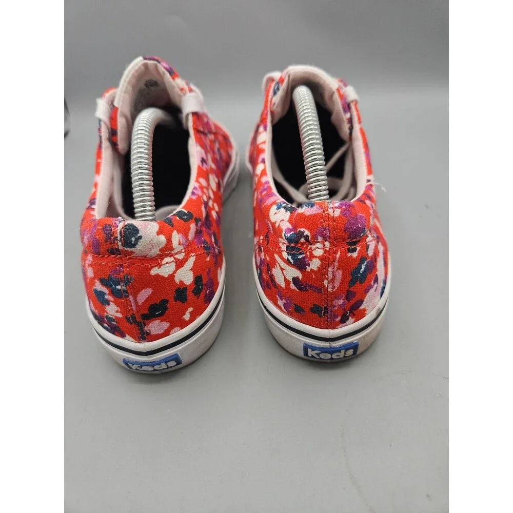 Keds  Women's Dream Foam Floral Sneakers - Size 11 - Red Canvas Lace-Up Shoes
